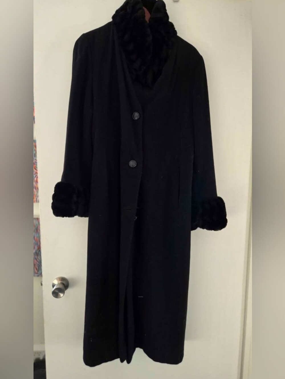 Womens Classic Black Long Trench Coat